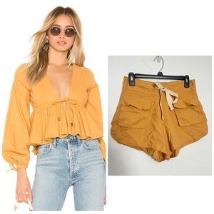 Kopper & Zink 2-Piece Matching Set Delilah Short & Tully Top Turmeric Yellow NWT